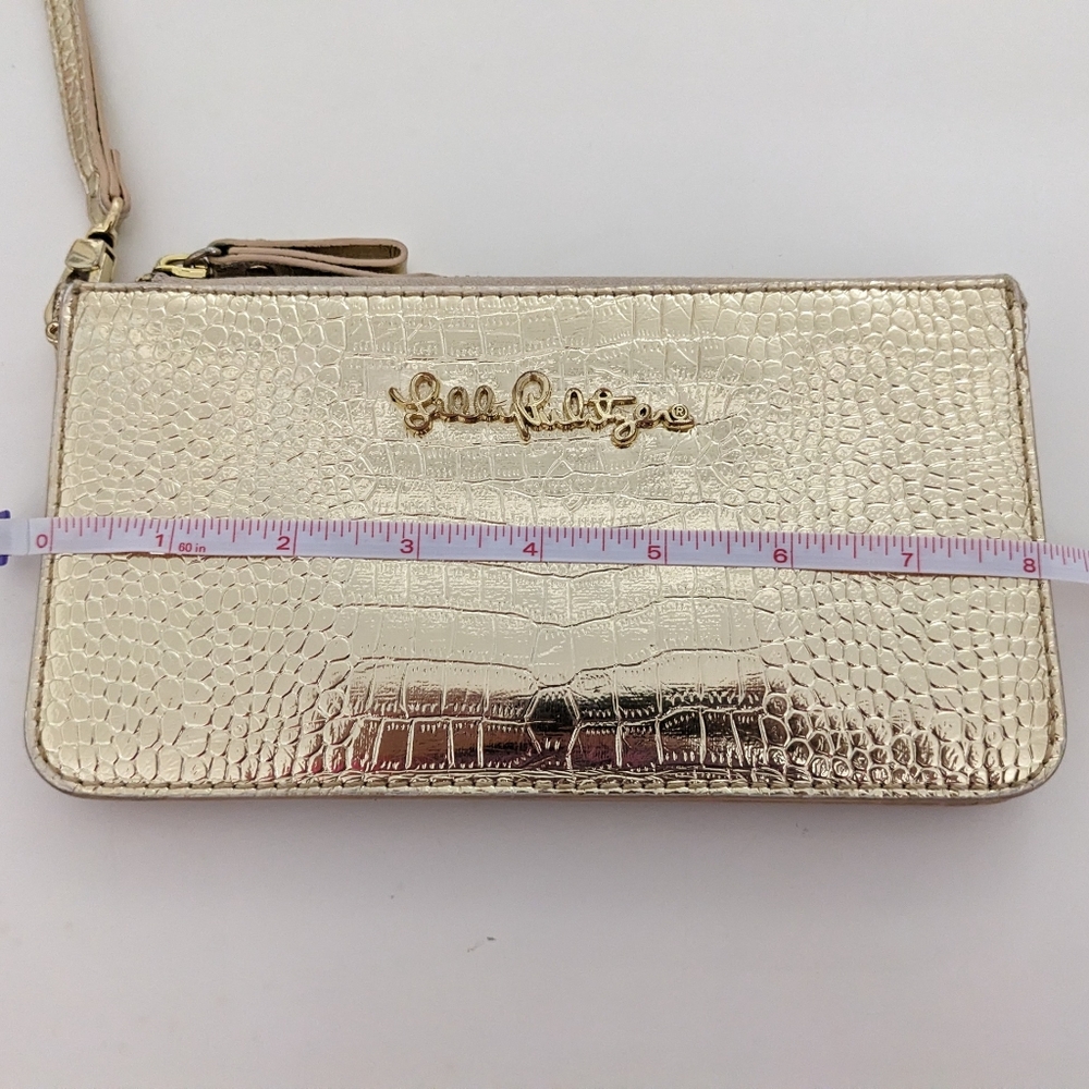 Lilly Pulitzer Gold Wristlet Wallet - BEAUTIFUL! - Picture 11 of 16
